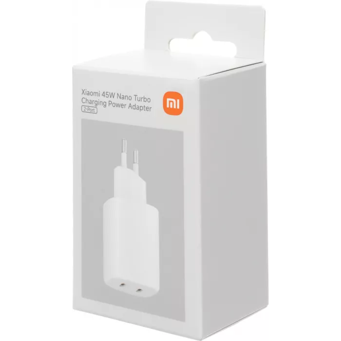 Сетевое зар./устр. Xiaomi Nano Turbo Charging 45W 4.1A+3A+2.25A (PD+QC) 2xUSB type-C универсальное белый (BHR087OEU)