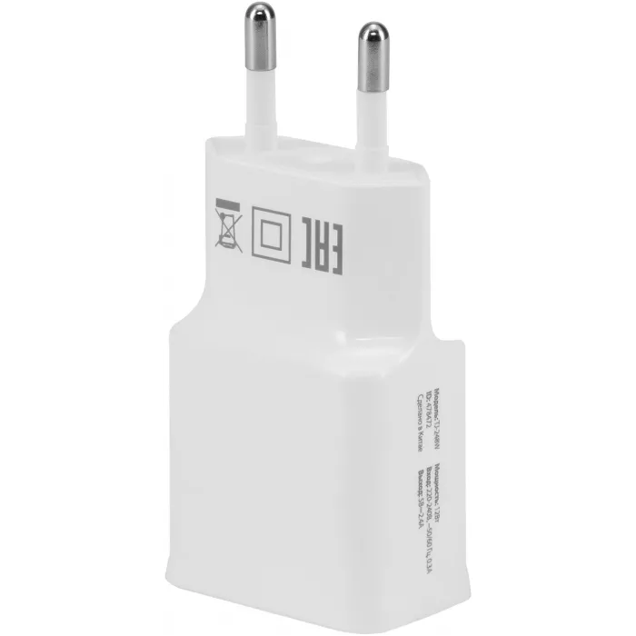 Сетевое зар./устр. Buro TJ-248W 12W 2.4A (QC) USB-A универсальное белый