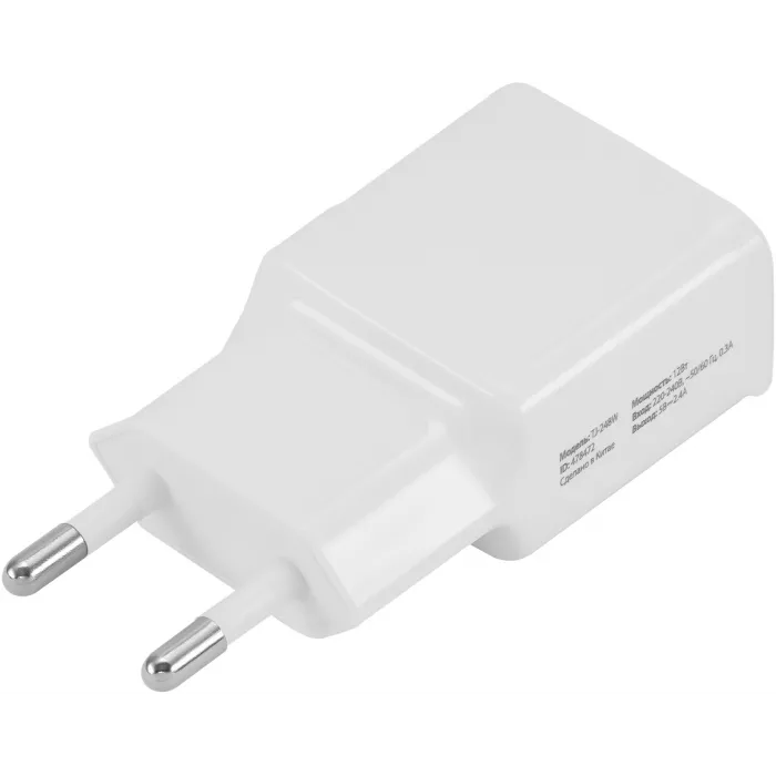 Сетевое зар./устр. Buro TJ-248W 12W 2.4A (QC) USB-A универсальное белый