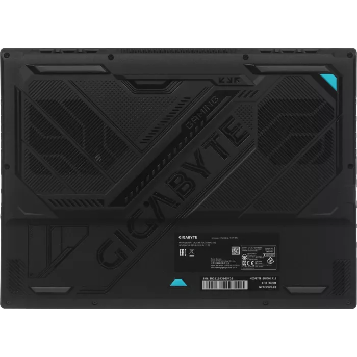 Ноутбук Gigabyte GAMING A16 GA63H Ryzen 7 260 16Gb SSD512Gb NVIDIA GeForce RTX 5060 8Gb 16" IPS FHD+ (1920x1200) FreeDOS black WiFi BT Cam (3VHK3KZ893SD)