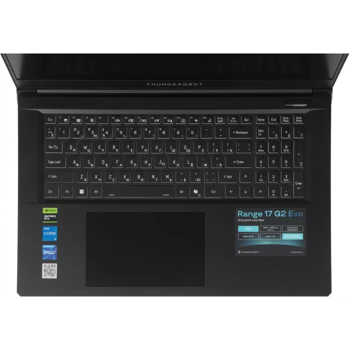 Ноутбук Thunderobot Range 17 G2 Evo Core i5 13420H 16Gb SSD1Tb NVIDIA GeForce RTX5050 8Gb 17.3" IPS FHD (1920x1200) FreeDOS black WiFi BT Cam (JT009E00KRU)