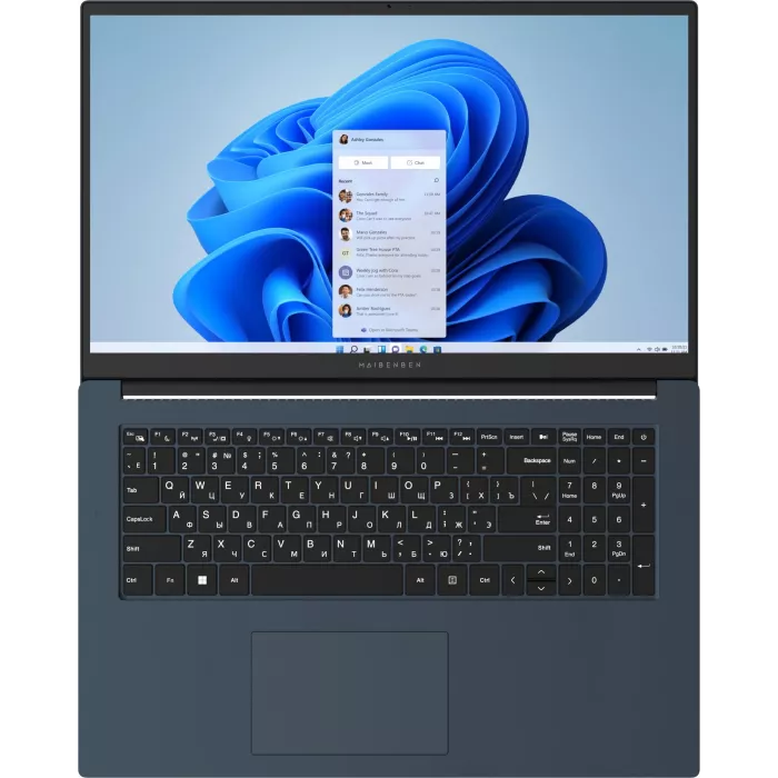 Ноутбук Maibenben M17A-R574UM Ryzen 5 7430U 8Gb SSD512Gb AMD Radeon Graphics 17.3" IPS FHD (1920x1080) Windows 11 Home blue WiFi BT Cam 3896mAh (M17A-R574UM0B14HU4EB0)