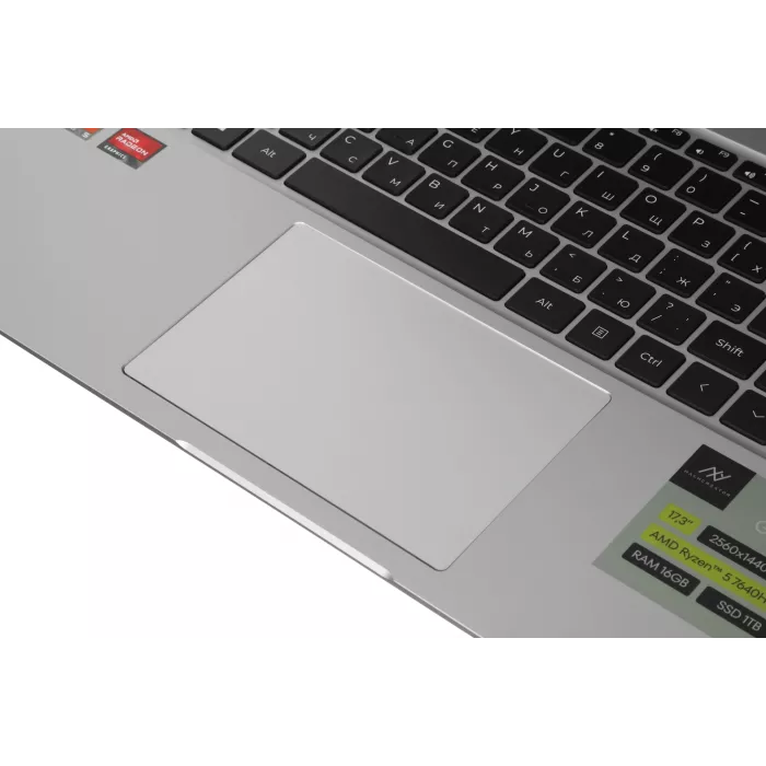 Ноутбук Machcreator Genesis R17 Ryzen 5 7640HS 16Gb SSD1Tb AMD Radeon 760M 17.3" IPS QHD (2560x1600) без ОС silver WiFi BT Cam 8612mAh (JJ00G400HRU)