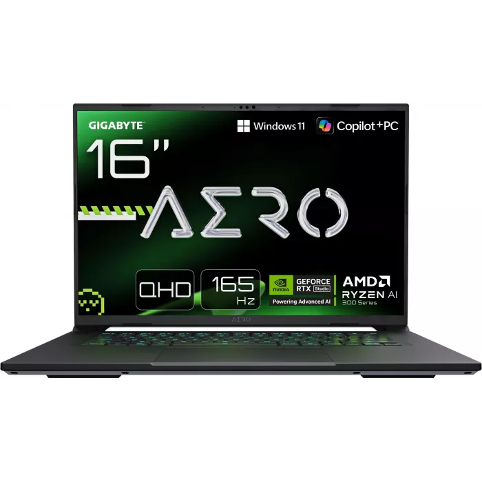 Ноутбук Gigabyte Aero X16 Ryzen AI 9 465 32Gb SSD1Tb NVIDIA GeForce RTX 5070 8Gb 16" IPS QHD+ (2560x1600) без ОС white WiFi BT Cam (4WHN3KZC64DD)