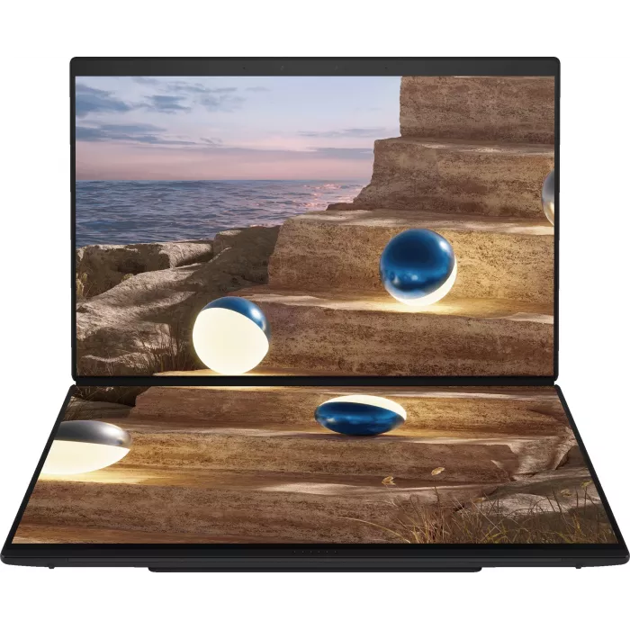 Ноутбук Asus ZenBook Duo UX8407AA-SN537X Core Ultra X9 378H 32Gb SSD2Tb Intel Arc B390 14" OLED Touch 3K (2880x1800) Windows 11 Pro dk.grey WiFi BT Cam (90NB16V1-M00VT0)