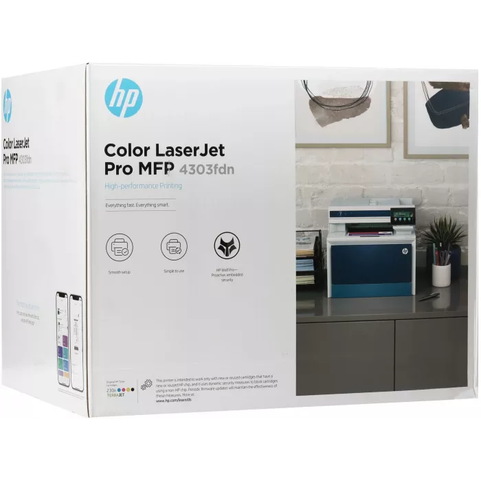 МФУ лазерный HP Color LaserJet Pro 4303fdn (5HH66A) A4 Duplex белый