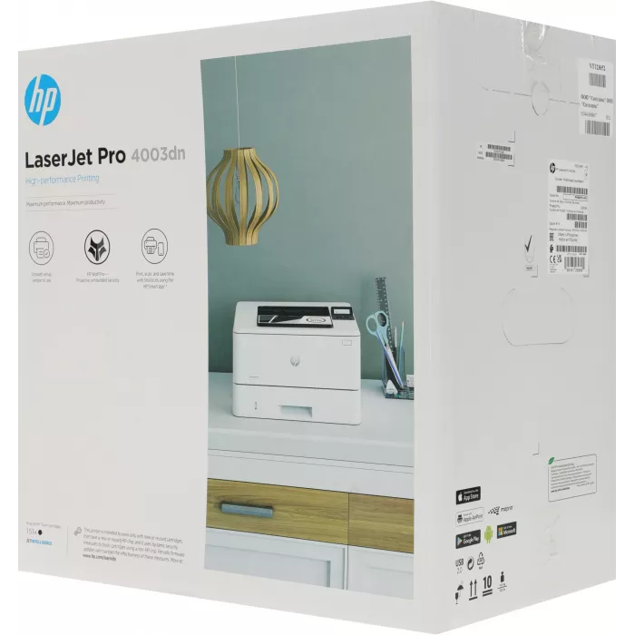 Принтер лазерный HP LaserJet Pro 4003dn (2Z609A) A4 Duplex Net белый