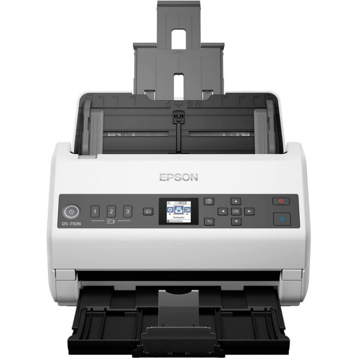 Сканер планшетный/протяжный Epson WorkForce DS-730N (B11B259401/B11B259502) A4 белый