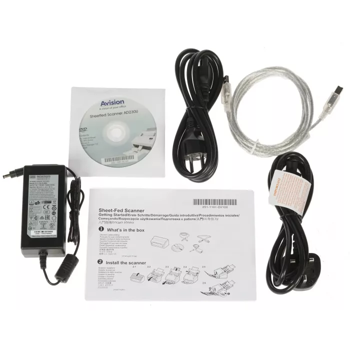 Сканер протяжный Avision AD230U (000-0864-07G/02G) A4 белый
