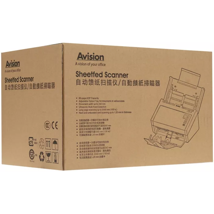 Сканер протяжный Avision AD230U (000-0864-07G/02G) A4 белый