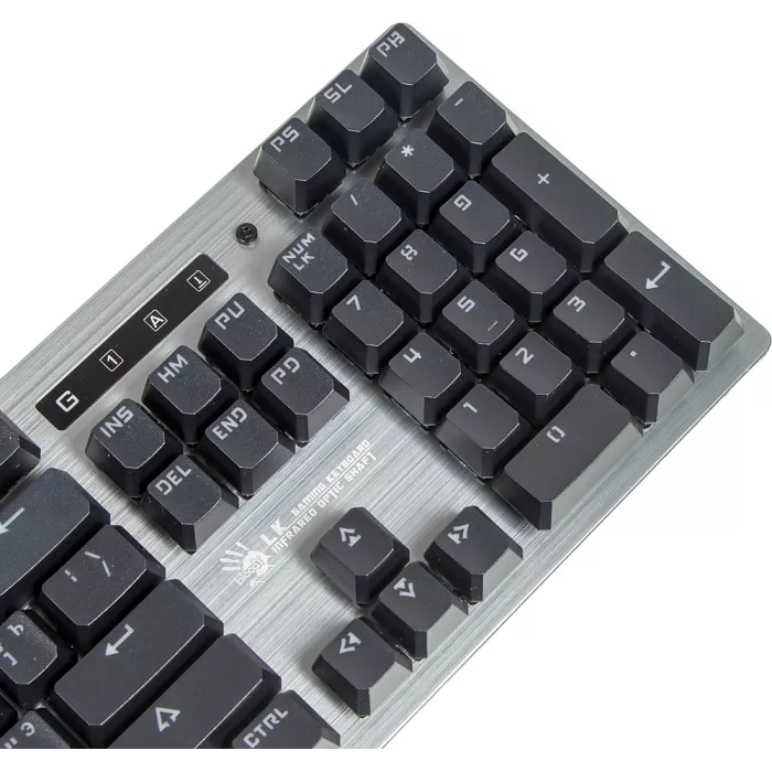 Клавиатура A4Tech B760 механическая серый USB Multimedia for gamer LED (B760 GREY (BLACK SWITCH)) кабель 1.8м