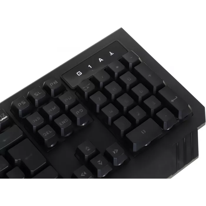 Клавиатура A4Tech B120N черный USB Multimedia for gamer LED (подставка для запястий) кабель 1.8м