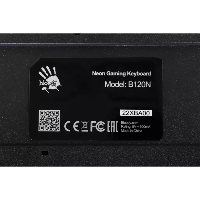 Клавиатура A4Tech B120N черный USB Multimedia for gamer LED (подставка для запястий) кабель 1.8м