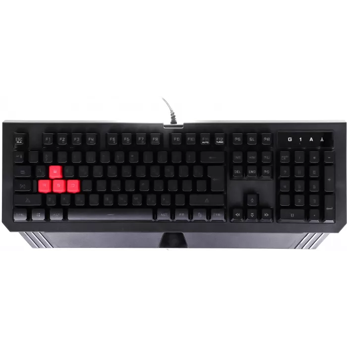 Клавиатура A4Tech B120N черный USB Multimedia for gamer LED (подставка для запястий) кабель 1.8м