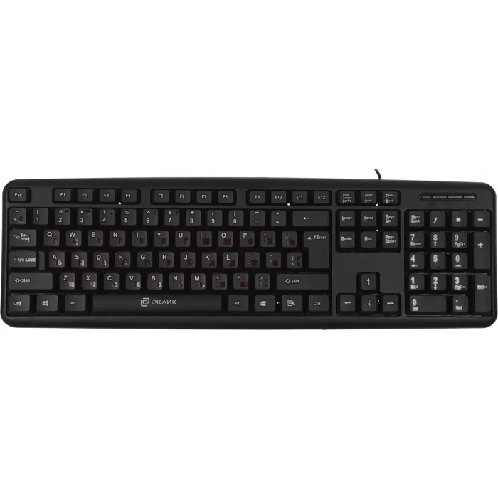 Клавиатура Оклик 90MV2 черный USB (1185967) кабель 1.8м