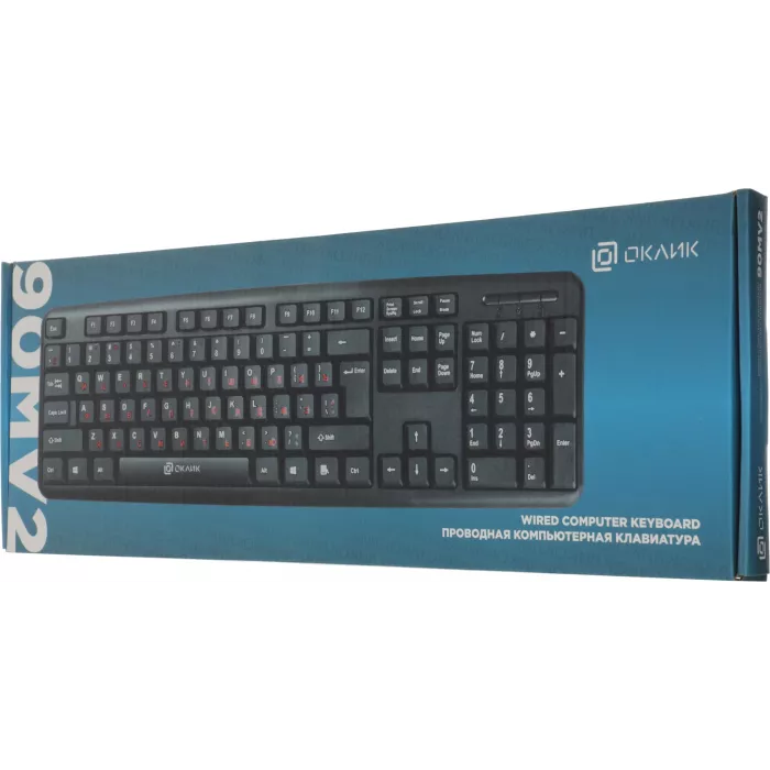 Клавиатура Оклик 90MV2 черный USB (1185967) кабель 1.8м