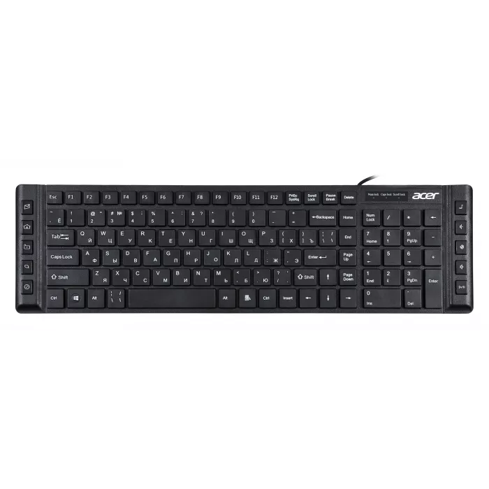 Клавиатура Acer OKW010 черный USB slim Multimedia (ZL.KBDEE.002) кабель 1.45м