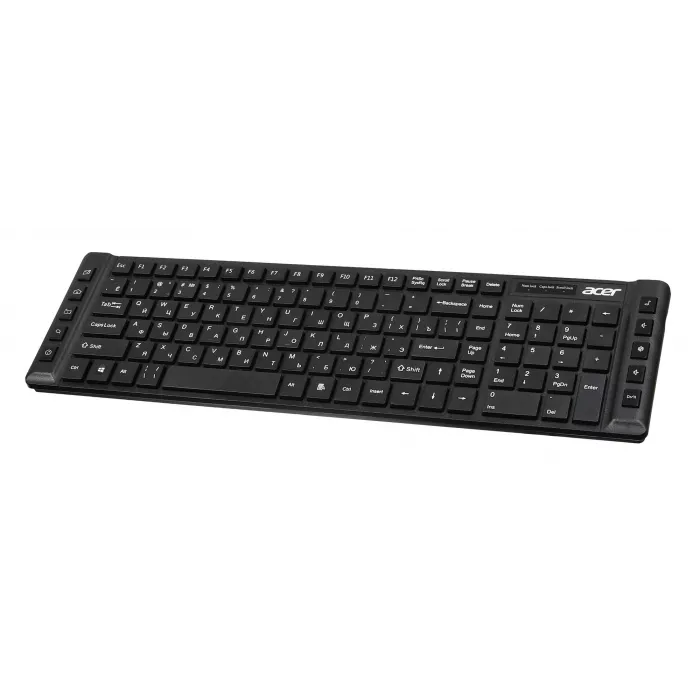 Клавиатура Acer OKW010 черный USB slim Multimedia (ZL.KBDEE.002) кабель 1.45м