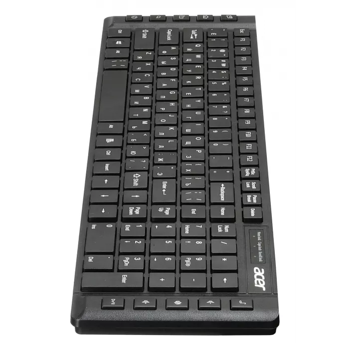 Клавиатура Acer OKW010 черный USB slim Multimedia (ZL.KBDEE.002) кабель 1.45м