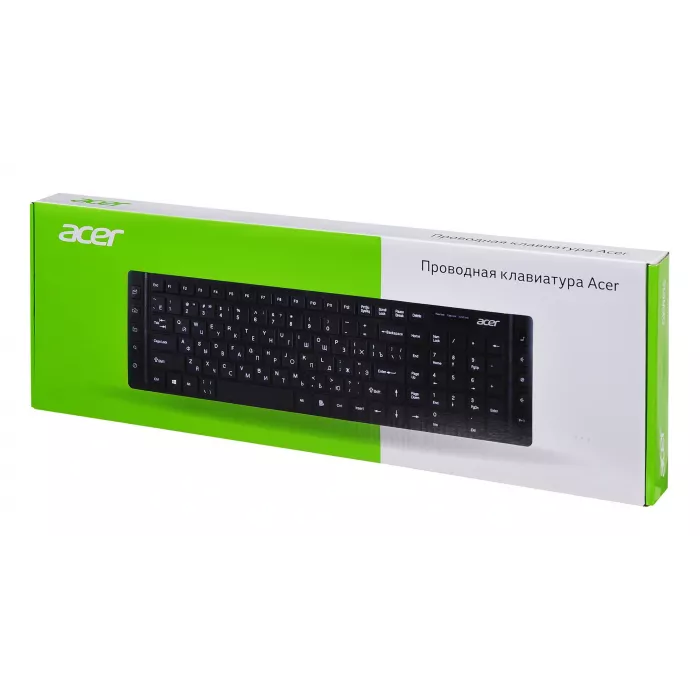 Клавиатура Acer OKW010 черный USB slim Multimedia (ZL.KBDEE.002) кабель 1.45м