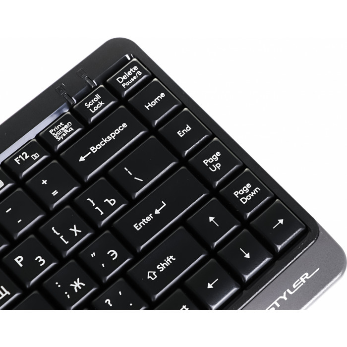 Клавиатура A4Tech FK11 черный USB slim (FK11 USB (GREY)) кабель 1.5м