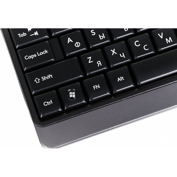 Клавиатура A4Tech FK11 черный USB slim (FK11 USB (GREY)) кабель 1.5м