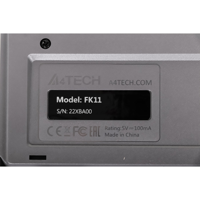 Клавиатура A4Tech FK11 черный USB slim (FK11 USB (GREY)) кабель 1.5м