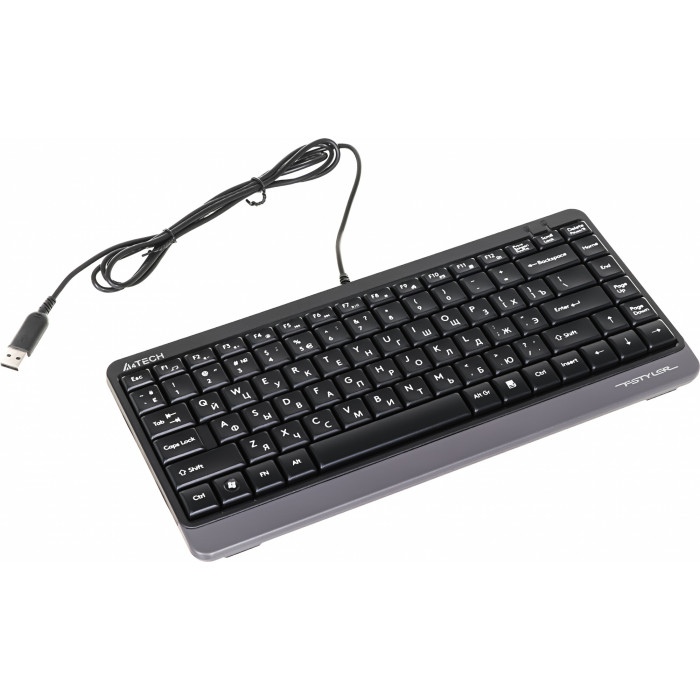 Клавиатура A4Tech FK11 черный USB slim (FK11 USB (GREY)) кабель 1.5м
