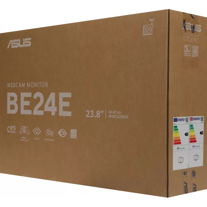 Монитор Asus 23.8" Business BE24EQK черный IPS LED 4ms 16:9 HDMI M/M Cam матовая 300cd 178гр/178гр 1920x1080 76Hz VGA DP FHD 4.6кг