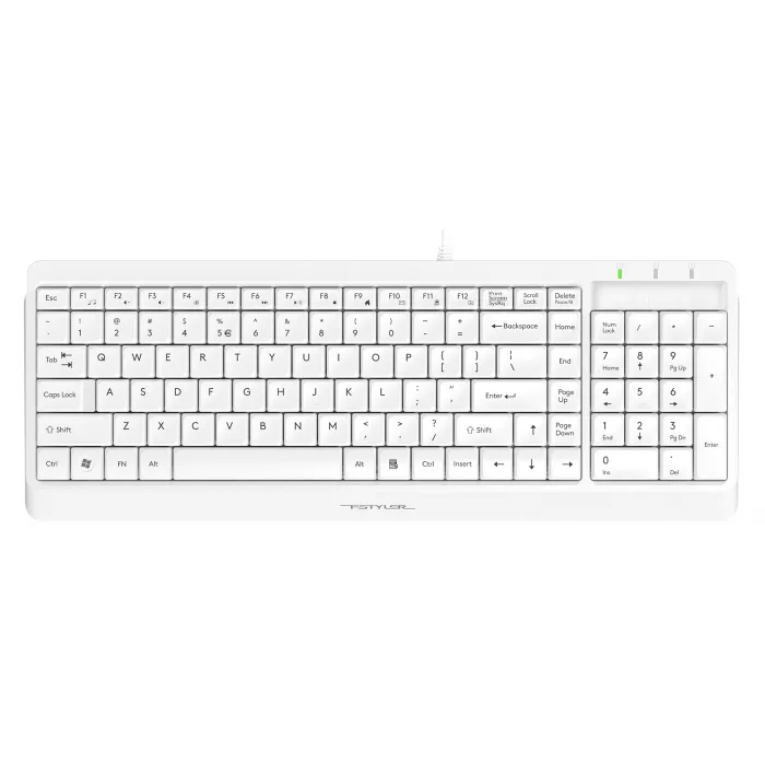 Клавиатура A4Tech FK15 белый USB (FK15 WHITE) кабель 1.5м