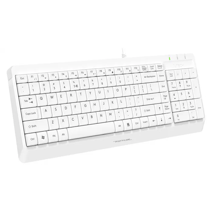 Клавиатура A4Tech FK15 белый USB (FK15 WHITE) кабель 1.5м