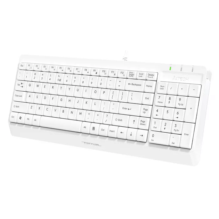 Клавиатура A4Tech FK15 белый USB (FK15 WHITE) кабель 1.5м