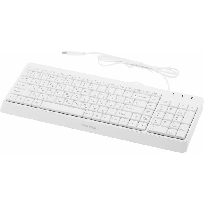 Клавиатура A4Tech FK15 белый USB (FK15 WHITE) кабель 1.5м