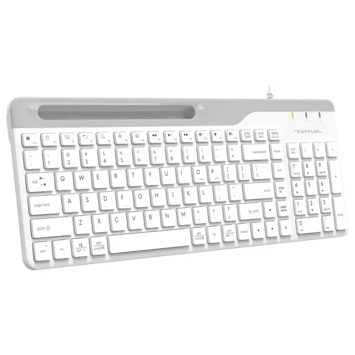 Клавиатура A4Tech FK25 белый/серый USB slim (FK25 WHITE) кабель 1.5м