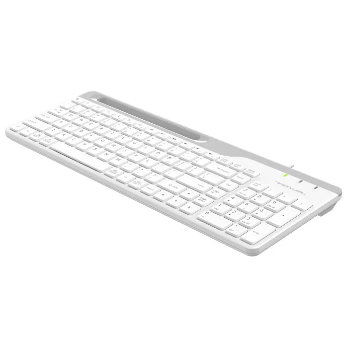 Клавиатура A4Tech FK25 белый/серый USB slim (FK25 WHITE) кабель 1.5м