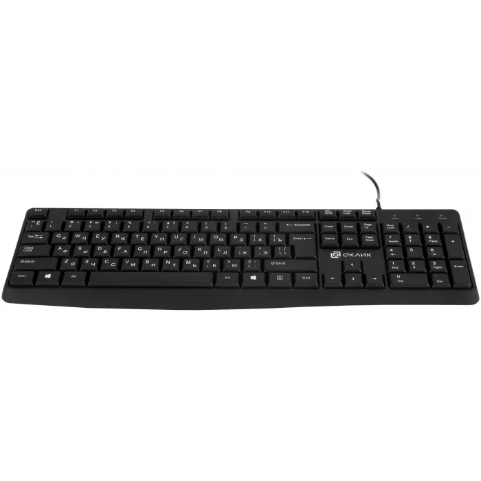 Клавиатура Оклик 145M черный USB (1659983) кабель 1.85м