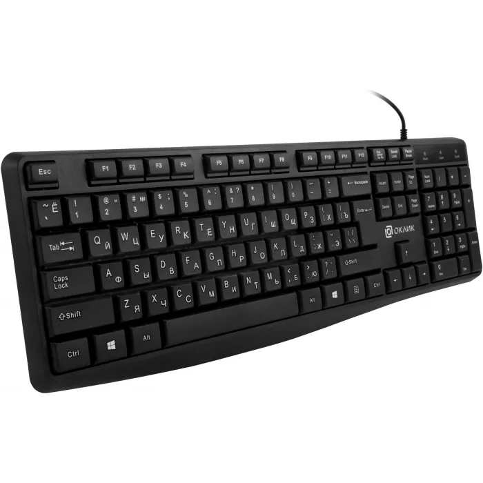 Клавиатура Оклик 145M черный USB (1659983) кабель 1.85м