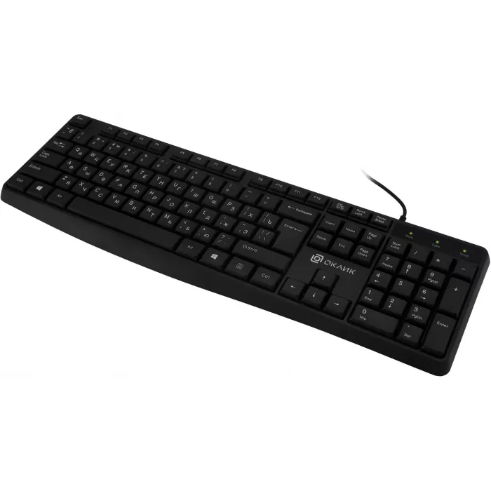 Клавиатура Оклик 145M черный USB (1659983) кабель 1.85м