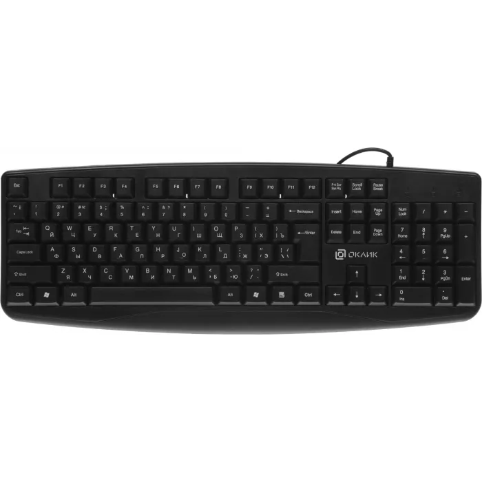 Клавиатура Оклик 105M черный USB (1678092) кабель 1.8м