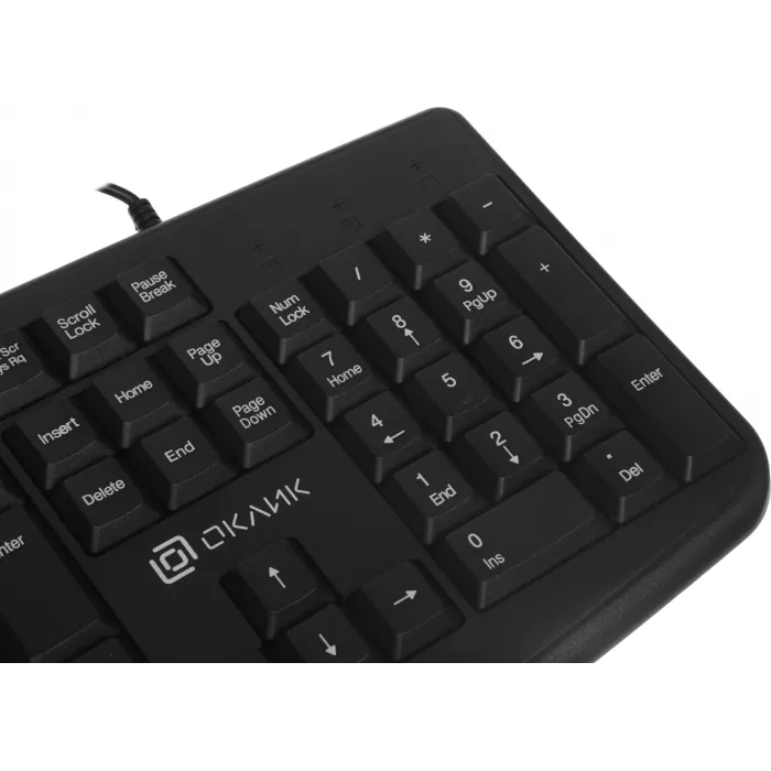 Клавиатура Оклик 105M черный USB (1678092) кабель 1.8м