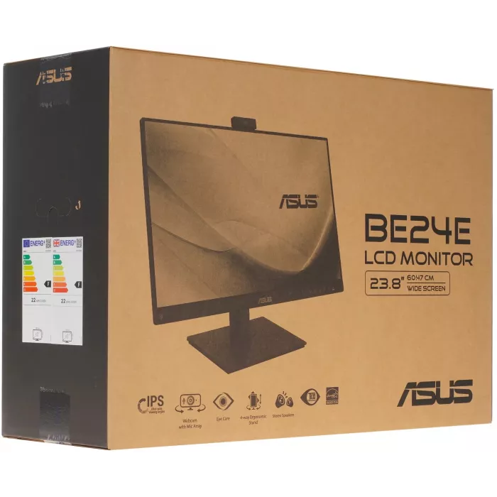 Монитор Asus 23.8" Business BE24EQSK черный IPS LED 16:9 HDMI M/M Cam матовая HAS Piv 1000:1 300cd 178гр/178гр 1920x1080 75Hz VGA DP FHD USB 5.6кг