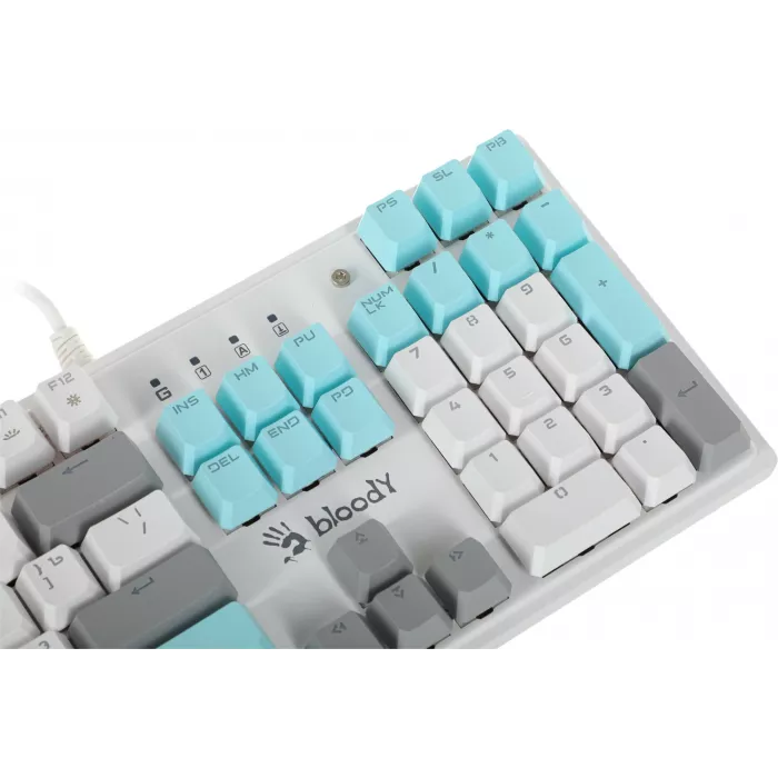 Клавиатура A4Tech S510N механическая белый USB for gamer LED (S510N (ICY WHITE )) кабель 1.8м