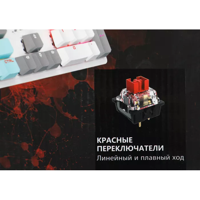 Клавиатура A4Tech S510N механическая белый USB for gamer LED (S510N (ICY WHITE )) кабель 1.8м