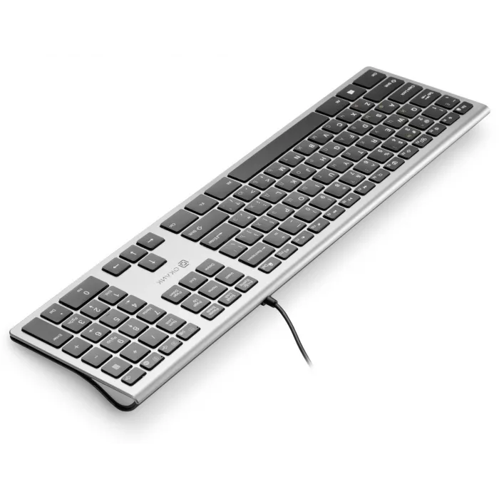 Клавиатура Оклик 890S серый/черный USB slim Multimedia (1784239) кабель 1.6м