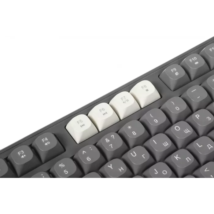 Клавиатура Оклик 711G серый/белый USB Multimedia for gamer LED (1790385) кабель 1.5м