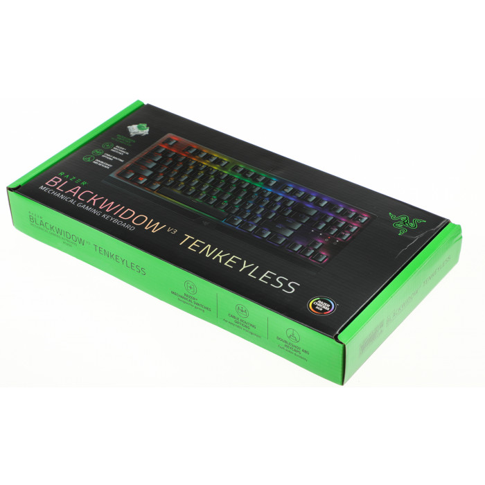 Клавиатура Razer BlackWidow V3 TKL механическая черный/черный USB Multimedia for gamer LED (RZ03-03490700-R3R1) кабель 1.8м