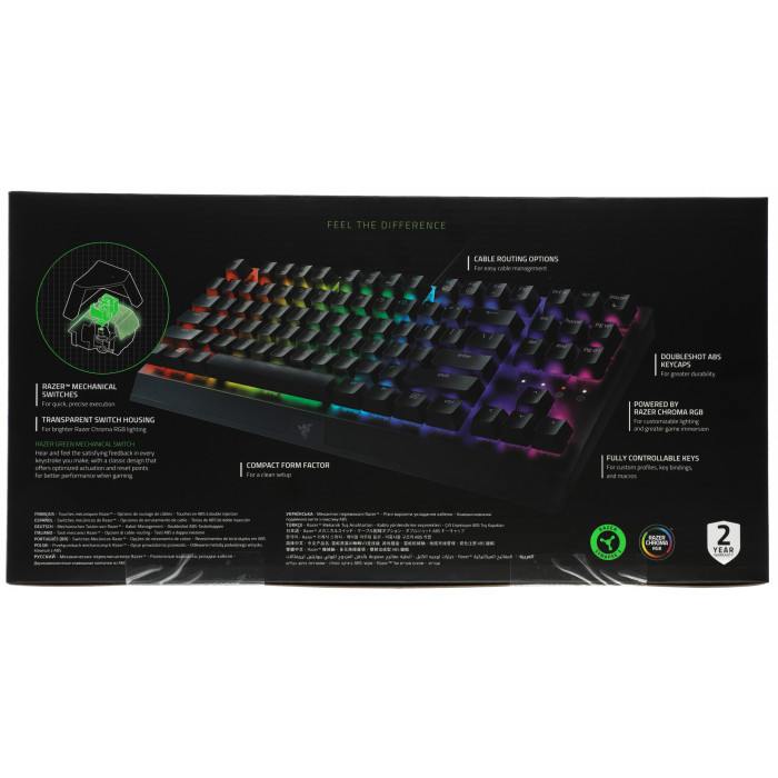Клавиатура Razer BlackWidow V3 TKL механическая черный/черный USB Multimedia for gamer LED (RZ03-03490700-R3R1) кабель 1.8м