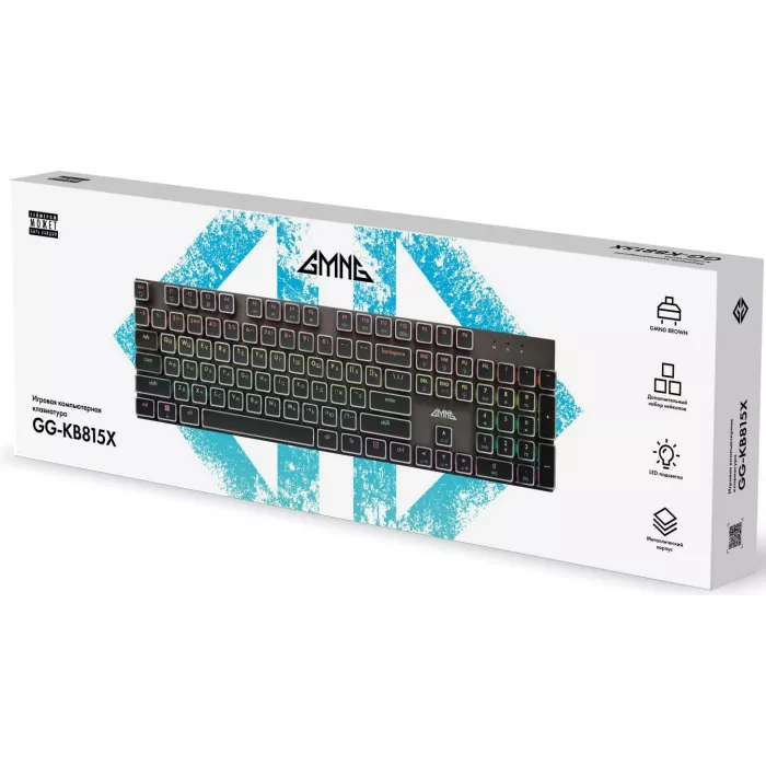 Клавиатура GMNG GG-KB815X механическая черный/серебристый USB Multimedia for gamer LED (1913914) кабель 1.8м