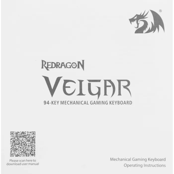 Клавиатура Redragon Veigar механическая белый/синий USB беспроводная BT/Radio for gamer LED (71476) кабель 1.5м