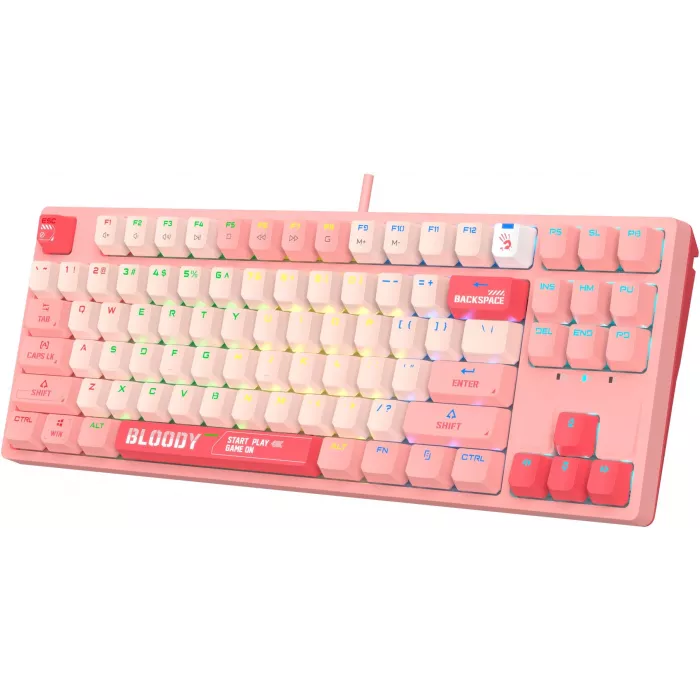 Клавиатура A4Tech S87 Energy механическая розовый USB for gamer LED (S87 USB ENERGY PINK) кабель 1.8м